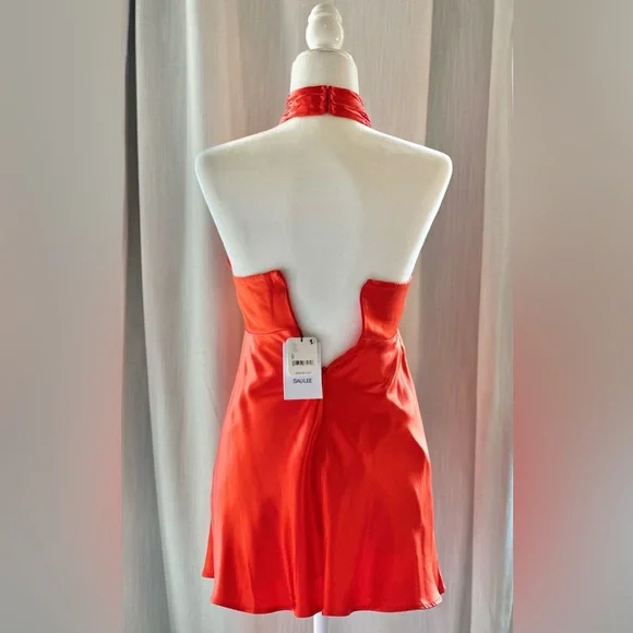Brand New Sau Lee Livi Criss Cross Halter Mini Dress - Picture 4 of 7
